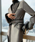 Contrast Lapel Sharp Tailored Jacket